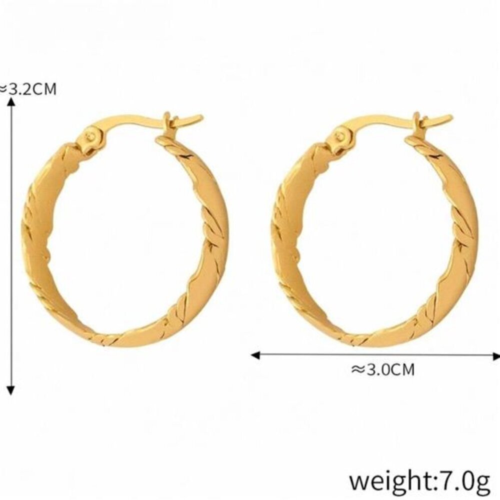 18K Gold-Plated Hoop Earrings - Picture 5 of 5